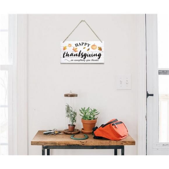 Fall Decoration Thanksgiving Decor Hanging Wood Sign Home Decorative Pumpkin - Picture 2 of 6